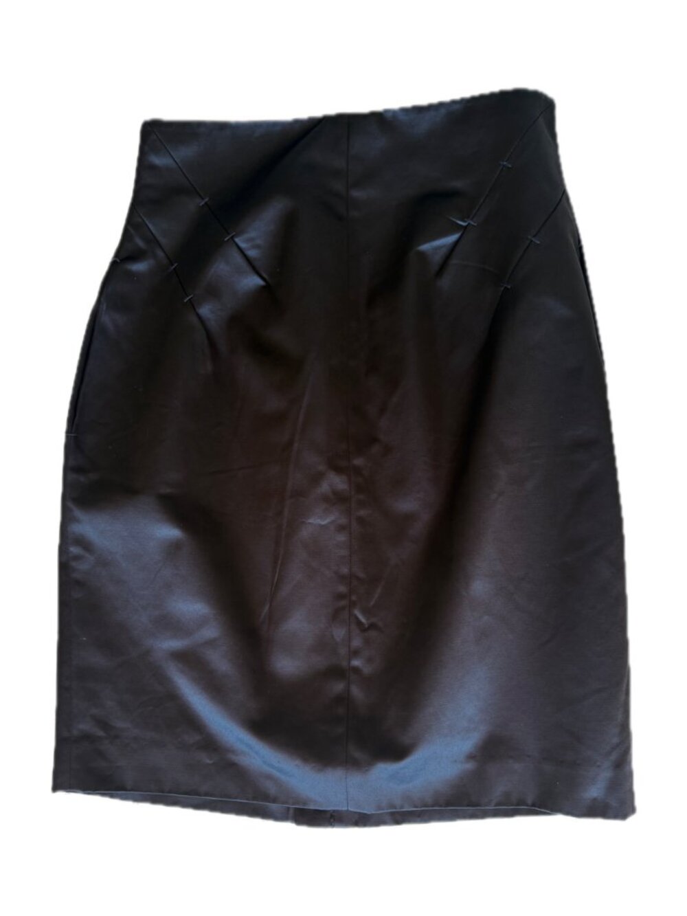 Robert Rodriguez, Satin Back full-zip Pencil Skirt  Size: 4